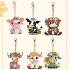 6pcs/set DIY Diamond Painting Special Shape Double Sided  Diamond Art Keyring Keychain Kit (Calf)