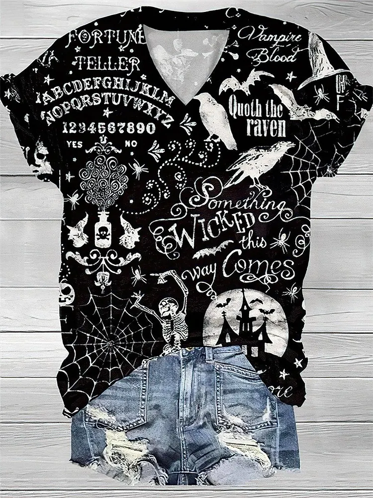 Halloween Art Print Casual T-Shirt