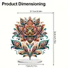 (US Local)5D DIY Special Shape Diamond Painting Desk Ornament Gorgeous Flower Decor Kit
