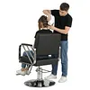 [US Local Warehouse] Hairdresser Barber Salon Chair Capacity 420 Lbs Barber Chair with Heavy Duty Hydraulic Pump 360 Swivel Adjustable Styling Equipment for Barbershop Home Hairdresser (Silver)