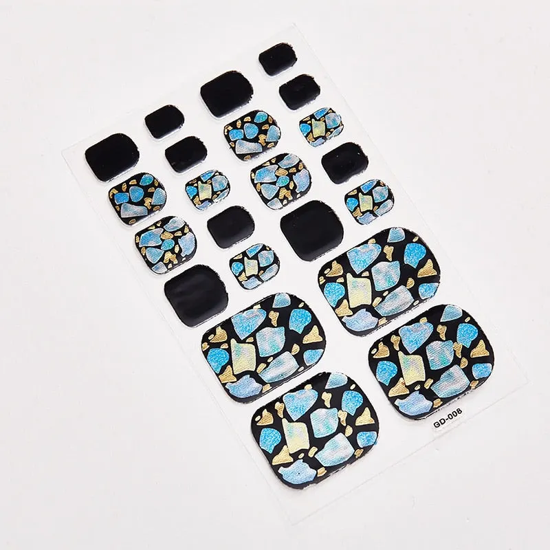 22 Tips/Sheet Shiny Nail Decoration Nail Adhesive Nail Accesoires Nail Art Decoration Nailart Sticker Adesivos Nail Tape