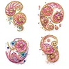 4Pcs Diamond Painting Brooch Abstract Totem Brooch Jewelry Kit DIY Diamond Pins