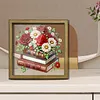 Diamond Painting Wooden Double-Sided Rose and Book Ornaments Kit with Photo Frame Desktop