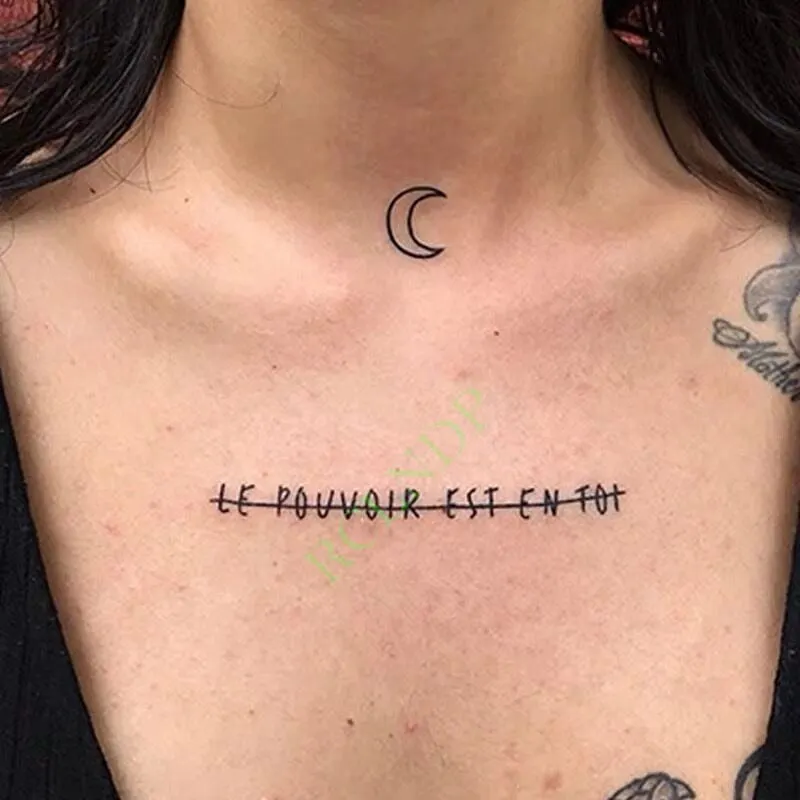 Waterproof Temporary Tattoo Sticker heartbeat wave French it is the life English letter women's tatto flash tatoo fake tattoos