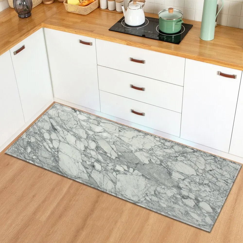 Marble Home Entrance Doormat Kitchen Rug Hallway Bath Anti-Slip Floor Mats Bedroom Bedside Balcony Living Room Decoration Carpet