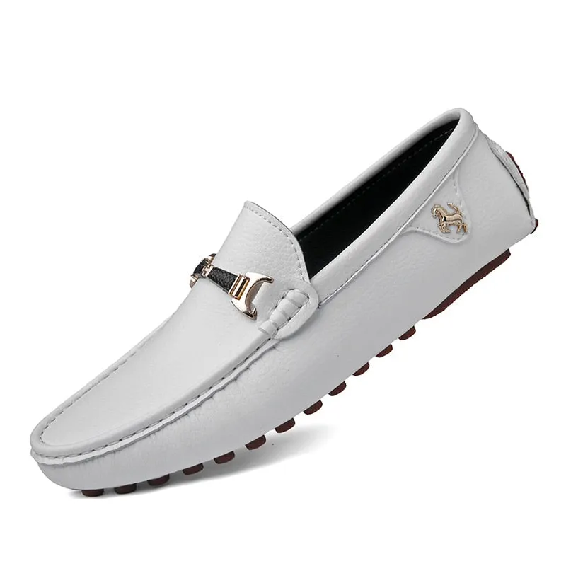 YRZL Loafers Men Luxury Fashion Driving Flats Black White Slip-on Shoes Minimalist Style Casual Leather Shoes Men Shoes Size 48