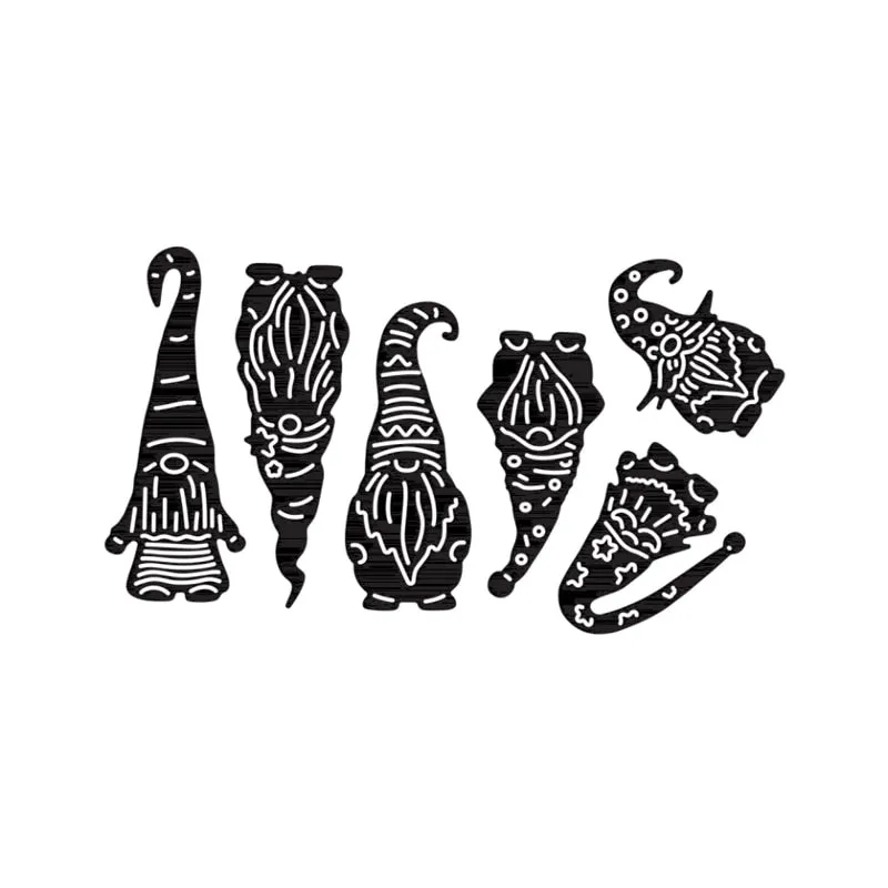 6pcs Happy Halloween Dwarf Metal Cutting Dies Stencils For DIY Scrapbooking Photo Album Season Embossing DIY Paper Cards New
