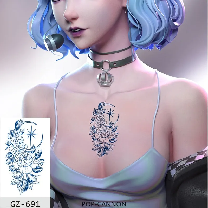 Temporary Tattoo Stickers Dragon Eagle Juice Timberwolves Ink Lasting Waterproof Natural Arm Body Chest Realistic Art Fake Tatoo