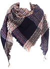 Women's Warm Woollen Scarf Triangle Shawls Winter Scarves Stripe Plaid Scarf