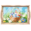 DIY Diamond Painting Wooden Tray Food Tray with Handle Living Room Decoration Easter Eggs Wooden Tray Kit