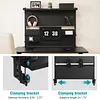 [US Local Warehouse] Desktop Shelving System with Monitor Stands Computer Accessories Clamp On Desk Organizer Shelf 51 X 34 Inch for Office Supplies Dorm Home Decor
