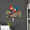 DIY Wooden Farm Rooster Diamond Painting Wall Hooks DIY Hook Kit