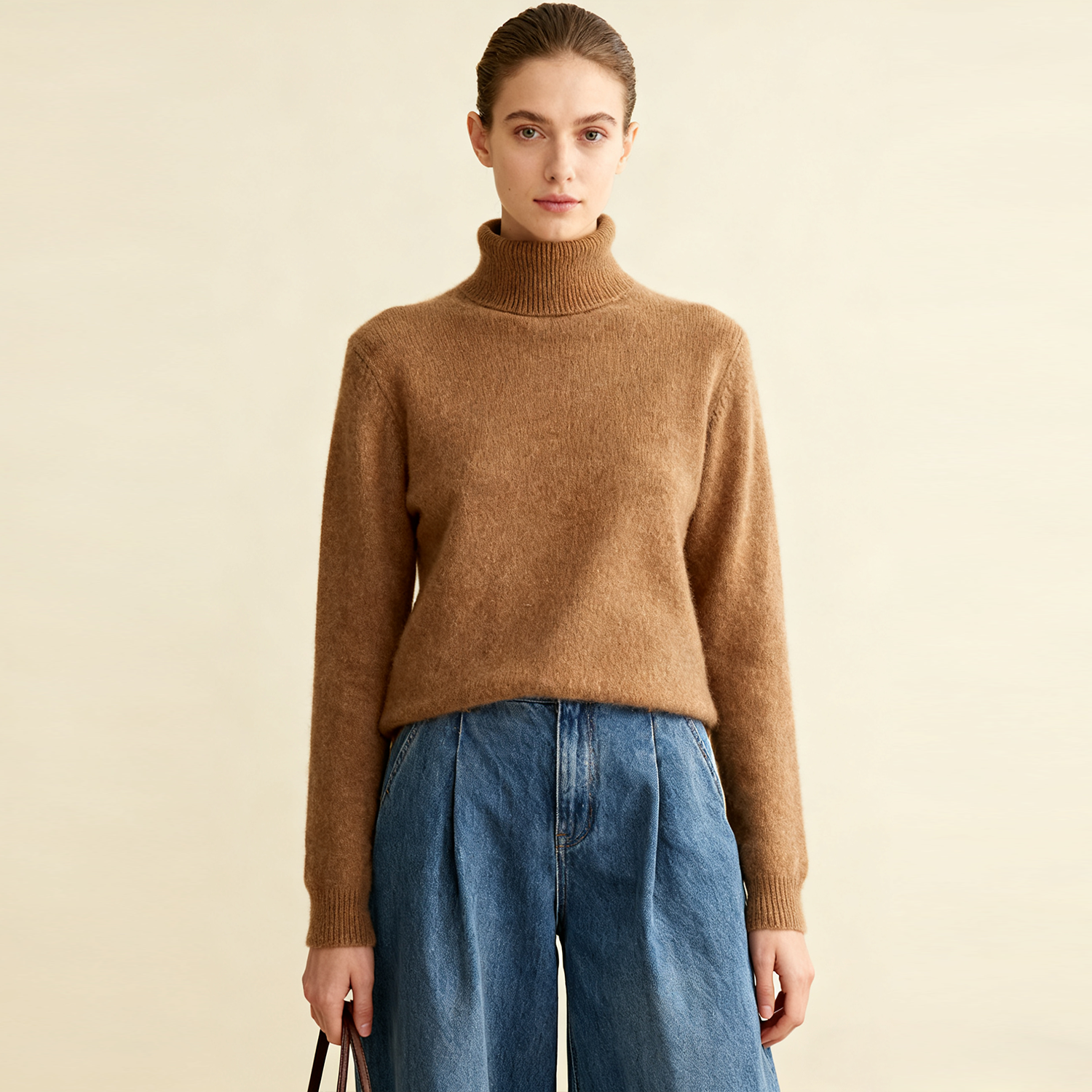 Women's Classic Turtleneck Knit Cashmere Sweater | Long Sleeve Essential REAL SILK LIFE