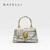 BAFELLI 2024 WOMEN'S NEW BAG ORIGINAL DESIGNER LUXURY BRAND CAT CASUAL STYLE TREND PURSE CROCODILE LEATHER HANDBAGS