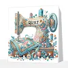 (Pre-Framed)Sewing Mechine-Special Shape Diamond Painting Kit(25x25cm)