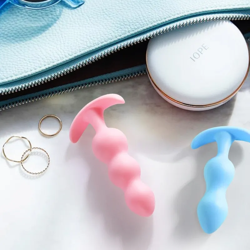 3pc/Set Silicone Butt Plug Ease-in -Anal Plugs Training Set Expandable Beginner Anales Beads Beginner Soft Silicone Anal Plugs