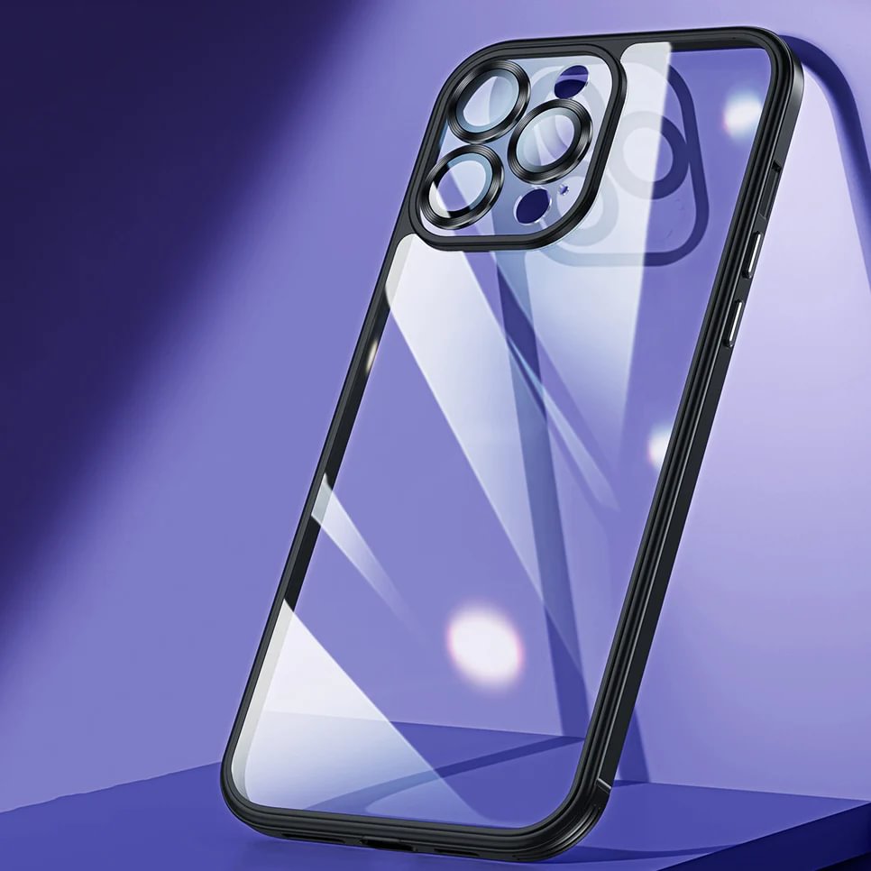 For iPhone13/14 Lens Nano Glass Metal Frame Phone Case