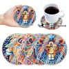[Upgrade]4Pcs Acrylic Special Shape Lion DIY Waterproof Diamond Painting Coaster