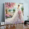 (Pre-Framed)Wedding Dress-Special Shape Diamond Painting Kit(25x25cm)