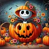 Diamond Painting-DIY Full Round Drill Halloween Skull(40*40 CM)
