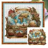 World Map-11CT Stamped Cross Stitch 60*60cm/23.62*23.62in(Big Size)