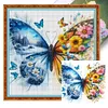 Colorful Butterflies - 11CT Stamped Cross Stitch - 45*45cm - Animal