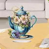 >SALE<2D Flat Flower Cup Print DIY Desktop Diamond Art Kits Bedroom Table Decoration