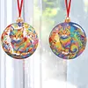 >SALE<8PCS Double Sided Diamond Drawing Hanging Ornament Colourful Cat 12x12cm