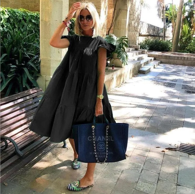 Brownm Casual Slouchy Sweet Vacation Dress Dresses