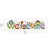 Partial Cross Stitch Kits Owl Welcome Sign 14CT Counted Home Decoration Set(Brand)