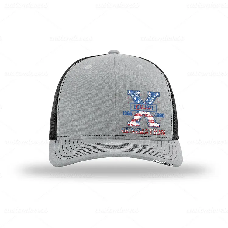 Custom Gen X American Flag Trucker Hat