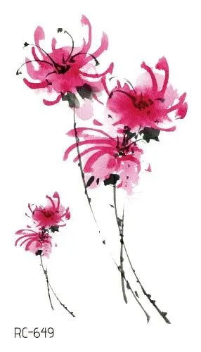 52 Kinds Watercolor Flora Lavender Waterproof Fake Tattoos Temporary Women Arm Chest Ankle Stickers Floral Body Art Tatto Flower