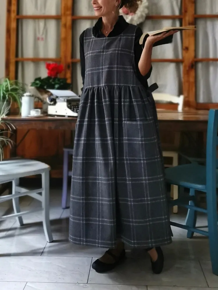 Grey Tartan Apron