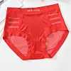 Pearlescent satin paneled mesh briefs