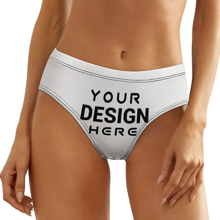 Personalized Design Women's  Low Waist Underwear Full Print