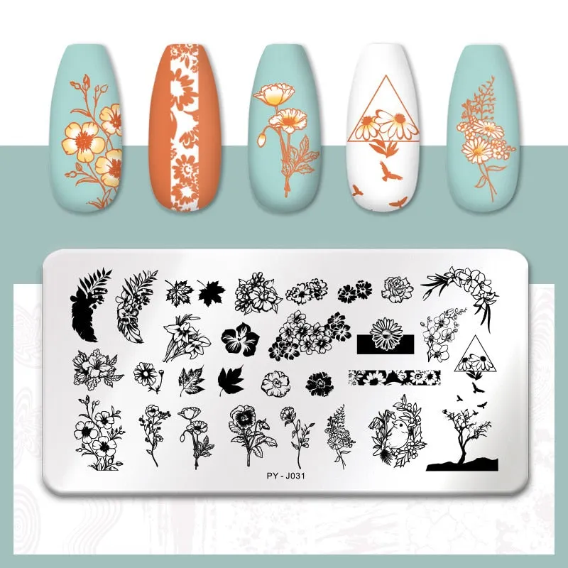 PICT YOU  Nail Stamping Plates Line Pictures Stencil Stainless Steel Nail Design for Printing Nail Art Image Plate Tool-Nail Inspo