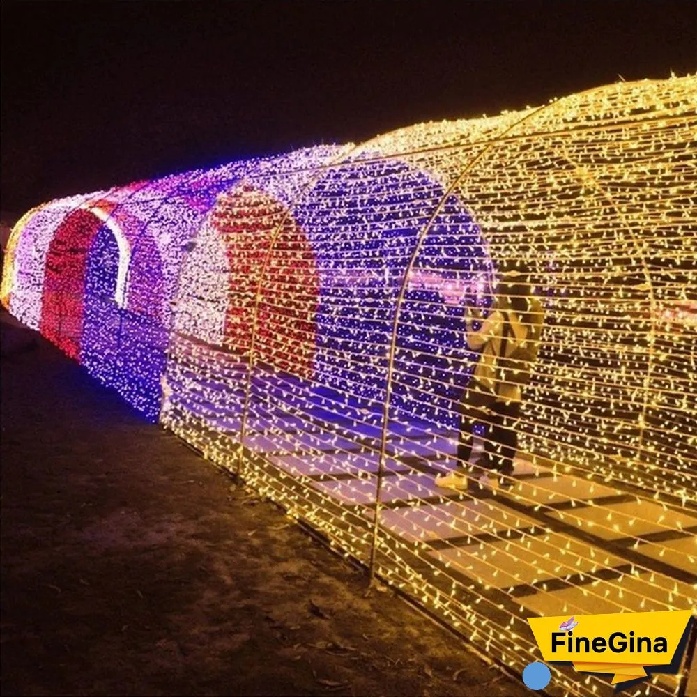 Christmas Garland 400LED Curtain Icicle String Lights Wedding Mariage Decoration Xmas Navidad Garland LED Light Strip Garden Street Mall Eaves Outdoor Decorative Fairy Light 2 Style