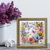 Diamond Painting Wooden Double-Sided Butterfly and Flowers Ornaments Kit with Photo Frame Desktop