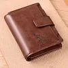 Homme Portefeuille En Cuir Multifonctionnel, Porte-Monnaie Kangourou avec Blocage RFID