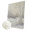 (30x40cm)DIY Pearl Painting Framed Winter Handmade Pearl Material Art Kit Living Room Decor