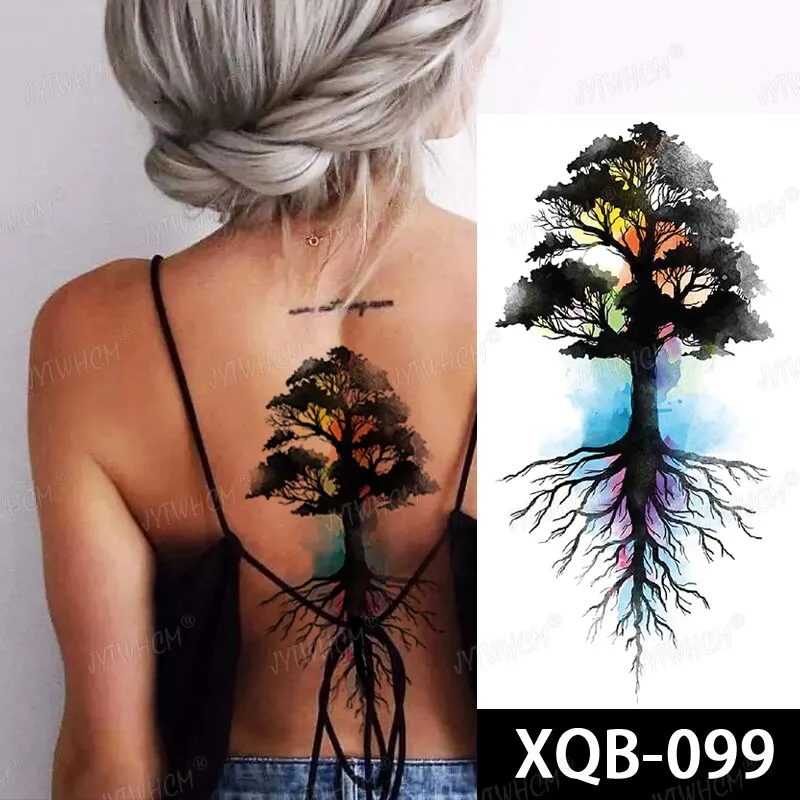 Sdrawing Hot Water Transfer Fake Tattoo Waterproof Temporary Tattoo Sticker For Men Women Wolf Arm Neck Tattoo Flash Tattoo Sleeve