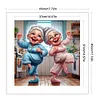 Happy Old Lady - 11CT Stamped Cross Stitch - 45*45cm