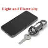 COB LED Mini Flashlight Keychain USB Rechargeable Work Light for Camping (Black)