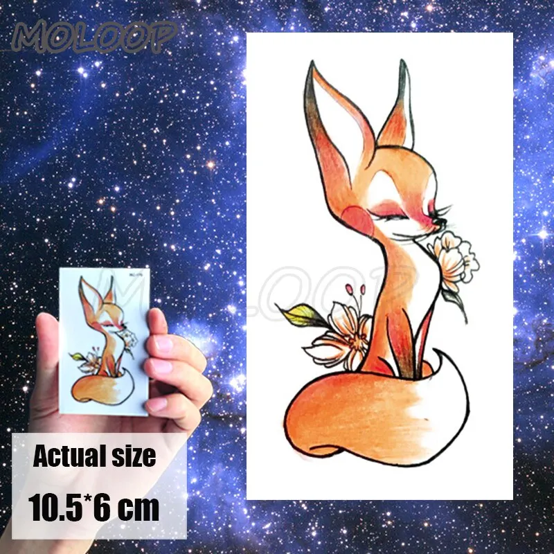 Temporary Tattoo Sticker cat pattern Element Small animal flower waterproof Fake Body Art tatoo for kid girl boy man woman