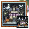 Halloween Store-11CT Stamped Cross Stitch 40*40cm/15.75*15.75in