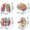 4Pcs Acrylic Special Shaped Flowers Organ 5D DIY Diamond Art Brooch Jewelry Kit