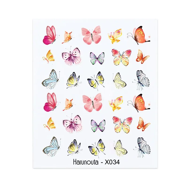 2021 Hot 3D Nail Art Stickers Butterfly Pattern Transfer Sticker Decals Self Adhensive Slider Decoration Nail DIY Design