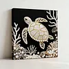 (25x25cm)DIY Pearl Painting Turtle Framed Handmade Pearl Material Art Kit Living Room Decor