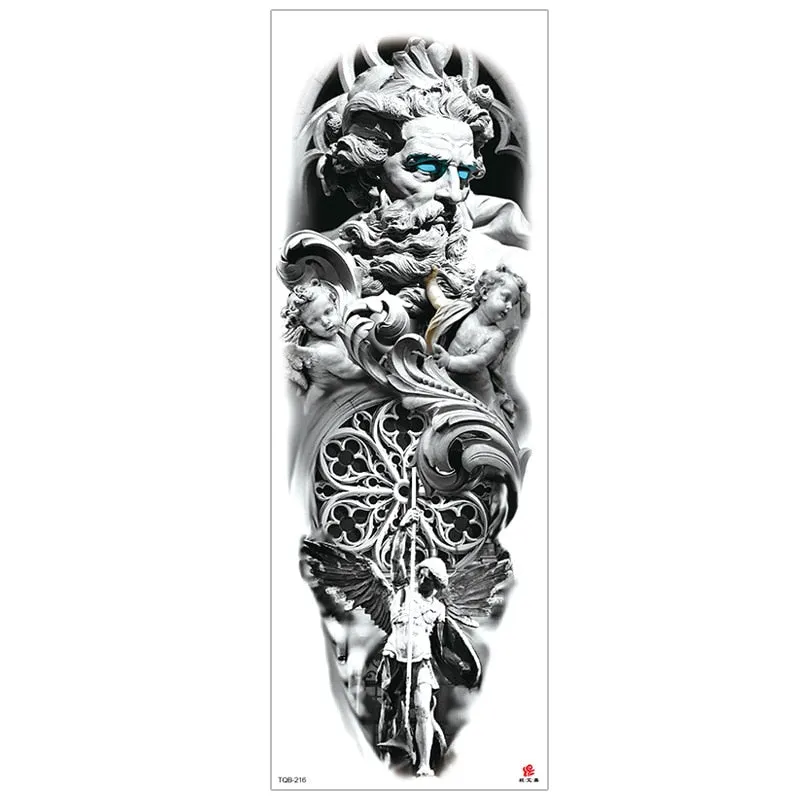 temporary tattoos for men robot full arm sleeve tattoo mechanical lion tiger waterproof tatto fake tatoo stickers body tatoo art