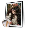 Literary Retro Girl - Paint by Numbers Acrylic Painting 40x50cm